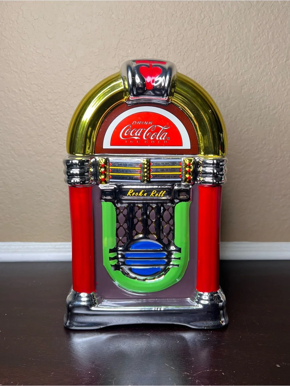 Vintage 2002 Coca-Cola Jukebox Cookie Jar by Gibson